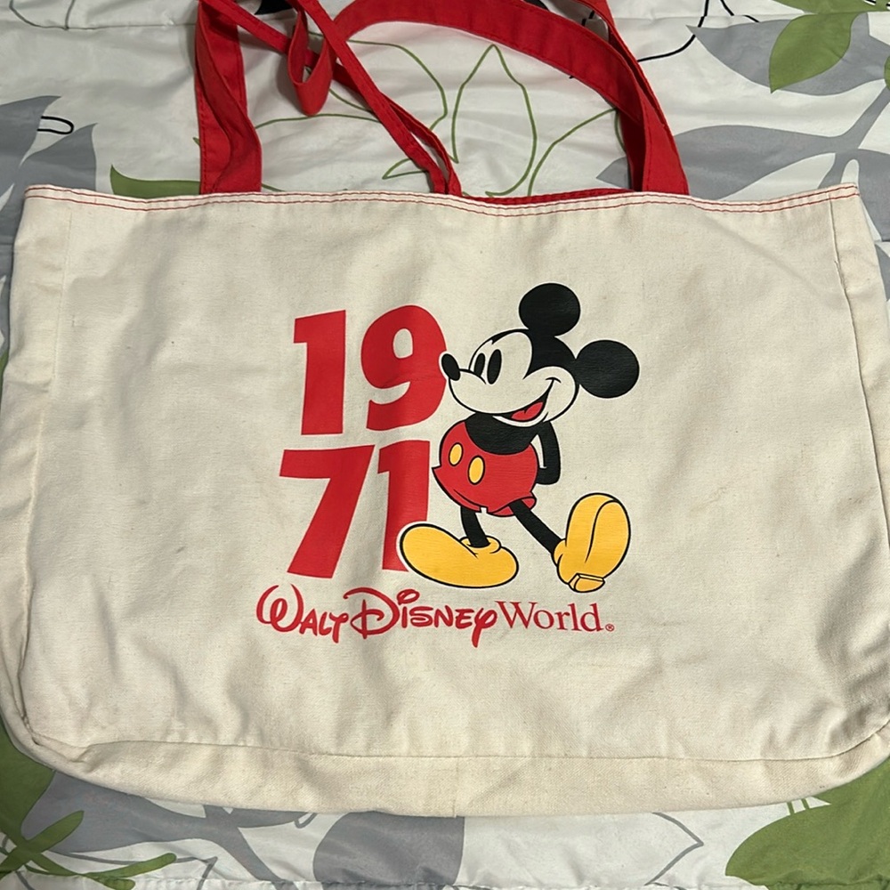 Walt Disney Parks Authentic Mickey Mouse reversible over night bag or totebag